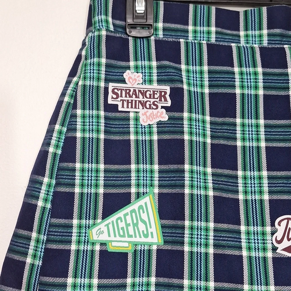 Justice Blue and Green Plaid Skirt Stranger Things